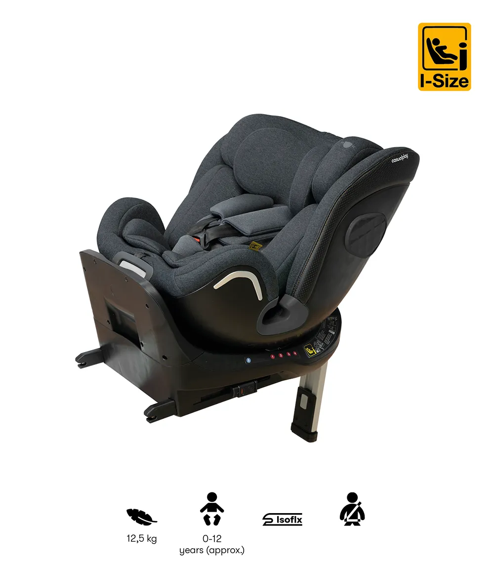 silla de coche color gris claro