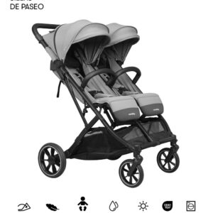 carrito gemelar color gris